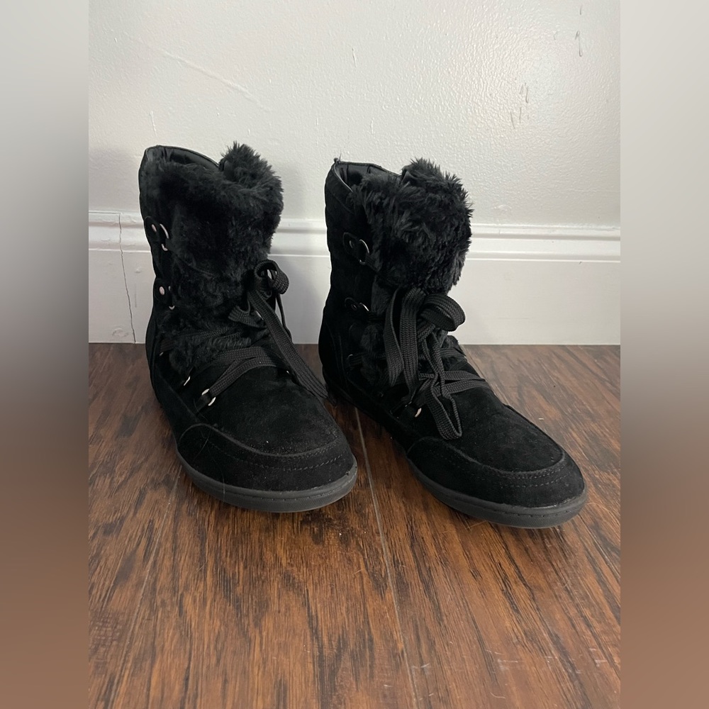 Guess Ryla Faux-Fur Booties-Black
